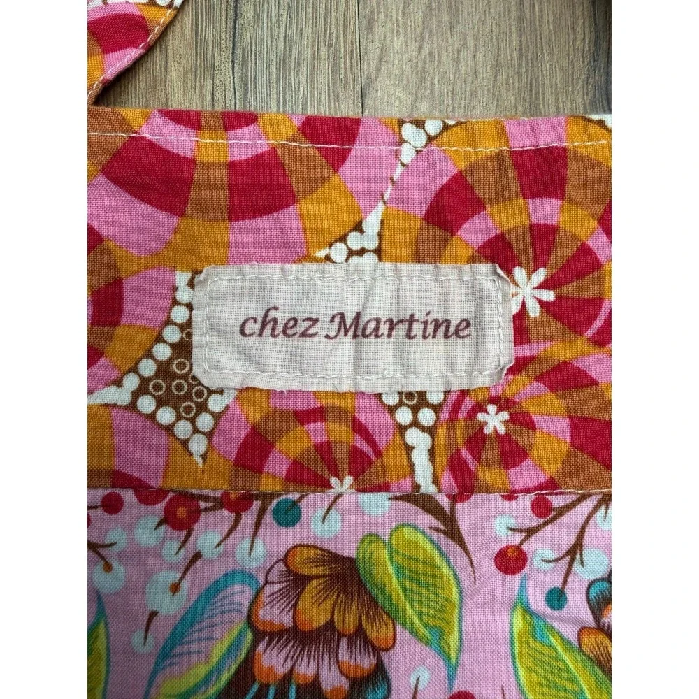 Chez Martine Floral Tote Bag Reusable‎ Fabric Shopping Market Bag Handmade